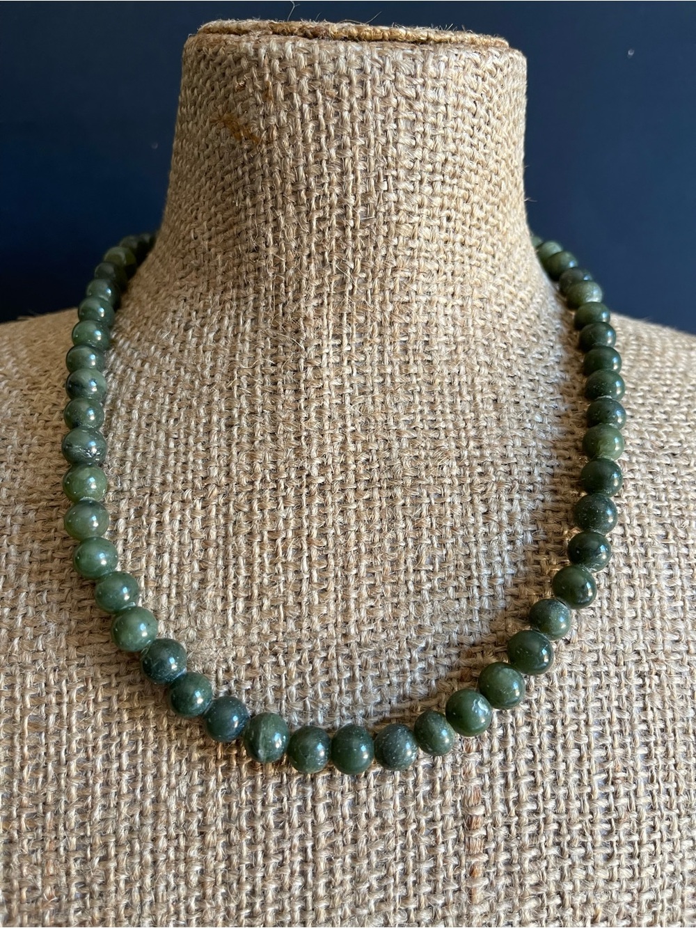 Genuine green nephrite jade .Necklace .